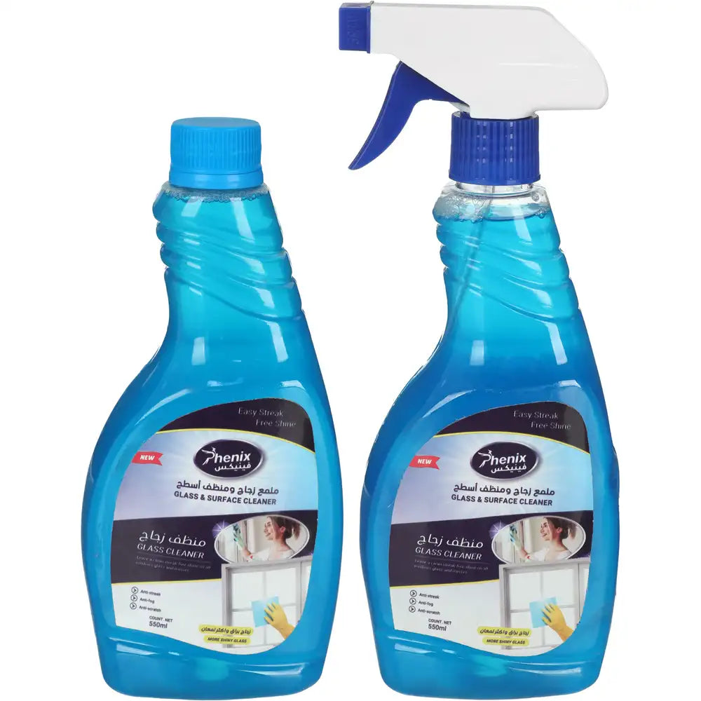 Liquid Glass Cleaner- 2 Pieces- 550 ml - Blue
